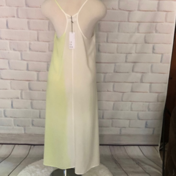 LACAUSA Rayon Racerback Slip Dress. White and Green.  NWT Size Medium - Picture 3 of 11